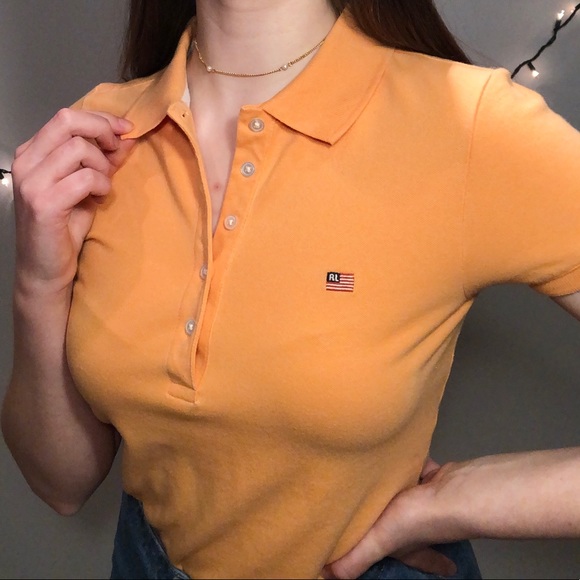 Polo Ralph Lauren Jeans Peachy Orange Blouse Top - Picture 3 of 4